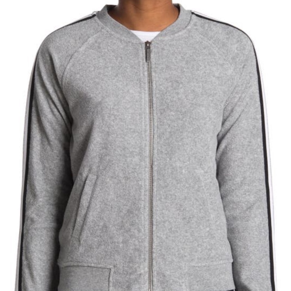 Marc New York Striped sleeve terry track jacket